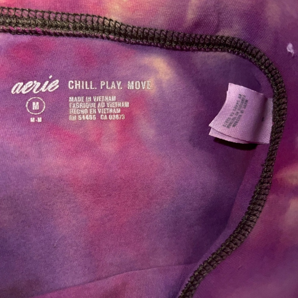 Aerie Pink & Purple Custom Tie-Dye Cotton Stretch Legging Size M - Picture 6 of 7